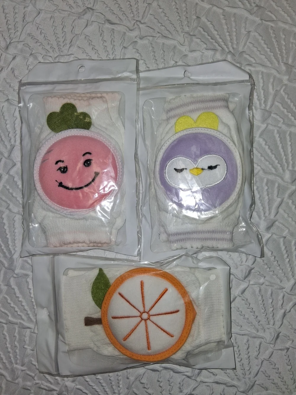 Kids Pink Fruit Smile Knee Protectors Set